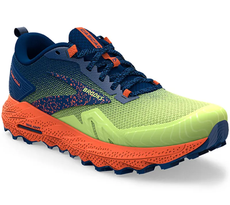 Brooks Men's Cascadia 17 Sharp Green/Navy/Firecracker-2